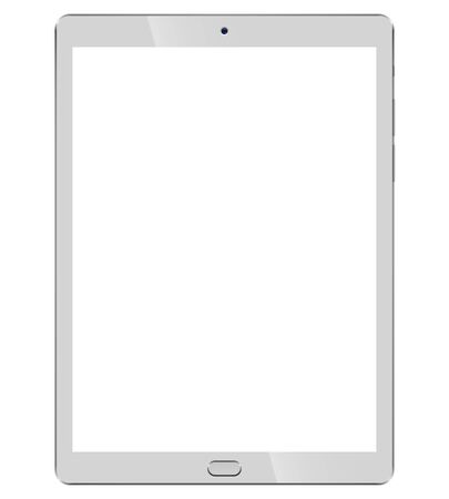 Tablet pc front view isolated  Slate vector mockup with blank screen.のイラスト素材