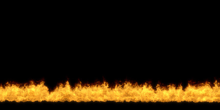 Black background with bottom fire stripe 3D illustration.の写真素材