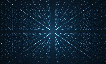 Technology infinity blue particles background. Vector illustration. Modern horizontal backdrop.のイラスト素材