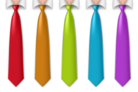Color tie set isolated on white background.のイラスト素材