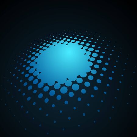 Abstract blue 3D halftone vector background.のイラスト素材