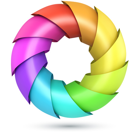 Colorful shells ring logo isolated on white background. Vector illustration.のイラスト素材