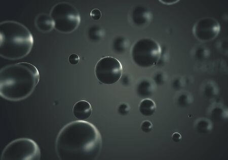 3D Spheres Abstract Background with Shallow Depth of Field Effect. 3D Illustration.の写真素材