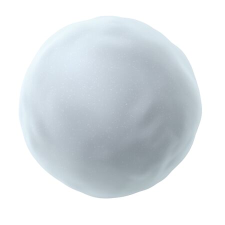 Snowball Isolated on White Background. 3D Illustration.の写真素材