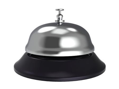 Hotel Reception Bell Isolated on White Background. 3D Illustration.の写真素材