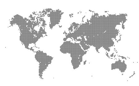 Dotted World Map on White Background. World Shape Design Element. Vector Illustration.のイラスト素材