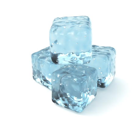 Ice Cubes for Drinks Isolated on White Background. 3D Illustration.の写真素材