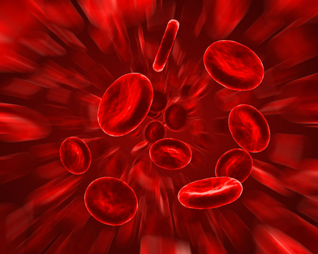 Red Blood Cells Flow Background. Scientific 3D Illustration.の写真素材