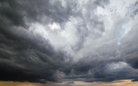 Dark Stormy Sky Background. Big Thundercloud Backdrop.の写真素材