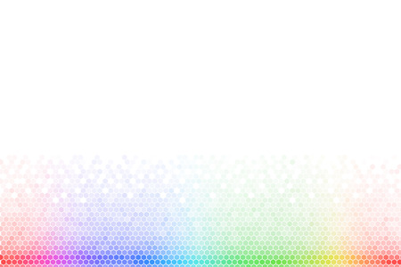 Abstract Rainbow Hexagon Mosaic Vector Background. Colorful Creative Banner Design.のイラスト素材