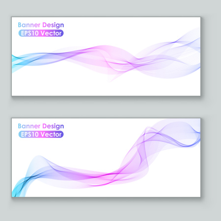 Colorful Flowing Smoke Motion Banner Design. Vector Illustration. Business Card Template.のイラスト素材