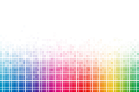Abstract Rainbow Square Mosaic Vector Background. Colorful Creative Banner Design.のイラスト素材