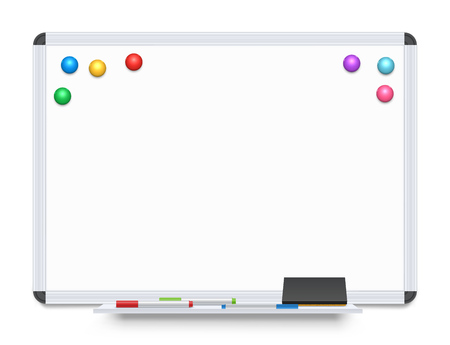 Education or Presentation Whiteboard Isolated on White Background. White Board Vector Template.のイラスト素材