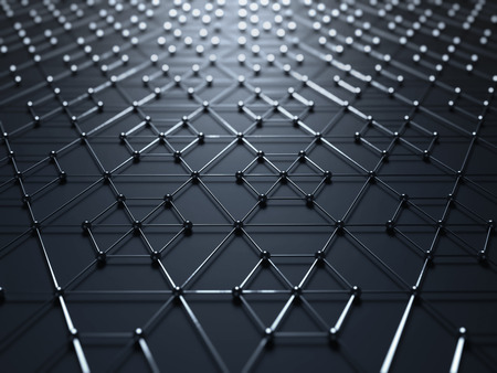 Abstract Molecular Grid Modern Background. Atomic Structure Design. 3d Illustration.の写真素材