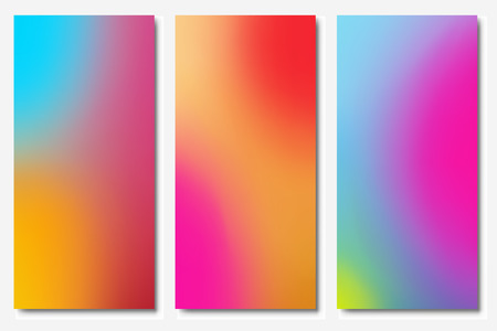 Creative Colorful Gradients Set. Smartphone Screen Soft Gradient Wallpaper Collection. Vector Illustration.のイラスト素材