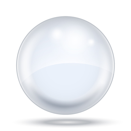 Big Transparent Bubble Template Isolated on White Background. Vector Illustration.のイラスト素材