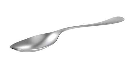 Steel Tea Spoon Isolated on White Background. 3D Illustration.の写真素材