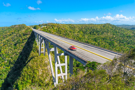 The Bridge of Bacunayagua. The Highest Bridge in Cuba Dividing La Habana and Matanzas Provinces.の写真素材