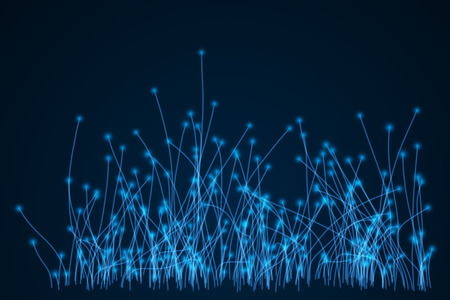 Abstract Glowing Blue Lights on Stems Technology Background. Futuristic Backdrop. Vector Illustration.のイラスト素材