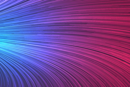 Curled Lines Colorful Background. Flowing Line Trails. Bent Line Bunch Pattern Futuristic Background. Modern Poster Design. Vector Illustration.のイラスト素材