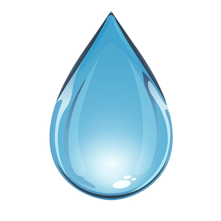 Blue Water Drop on White Background. Vector Illustration.のイラスト素材