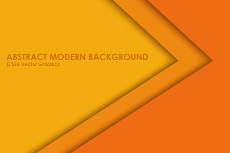 Yellow and Orange Modern Layered Background. Color Paper Cut Backdrop with Shadow. Vector Illustration.のイラスト素材