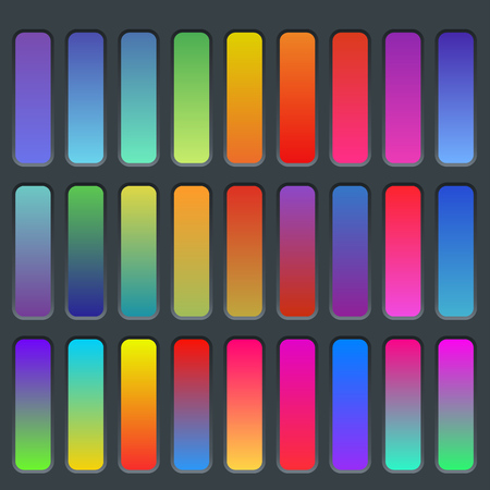 Modern Vivid Gradients Set. UI Linear Saturated Gradients for Mobile Apps, Landing Page or Web Banner Design. Vector Template. Swatch Included.のイラスト素材
