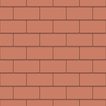 Seamless Clay Tile Roof Vector Pattern. Clay Roofing Background.のイラスト素材
