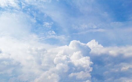 Cloudy Sky Background. Cumulus Clouds Backdrop.の写真素材