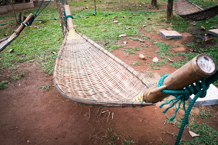 Bamboo hammock weaveの写真素材