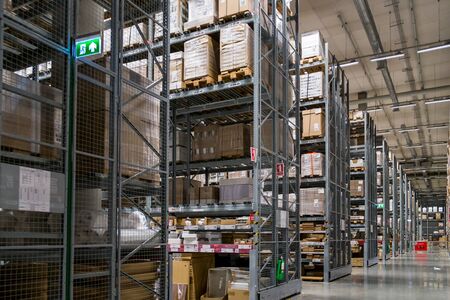 Samut Prakan, Thailand - May 17, 2018 : Warehouse aisle in an IKEA store. IKEA is the world's...