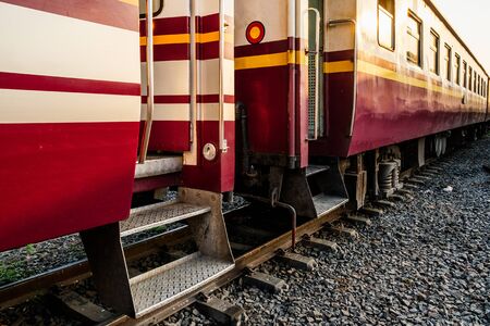 Stairs at the entrance of the train.の写真素材