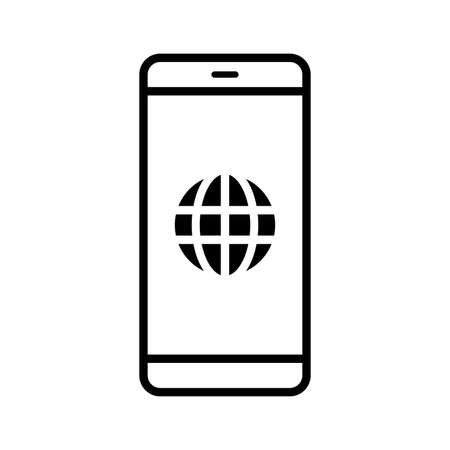 Simple vector icons for earth, international, internet, smartphones and more. (Line version)のイラスト素材