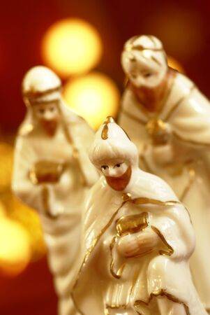 Three wise men from nativity sceneの写真素材