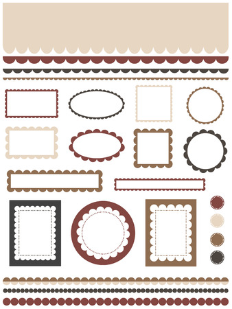 Set of scalloped design elementsのイラスト素材