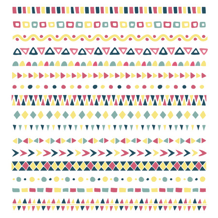 Collection of pattern brushes for borders and frames.のイラスト素材