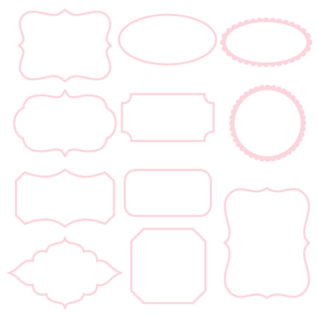 White frames with pink strokeのイラスト素材