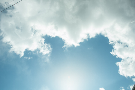 The picture is the sky of Korea. In Korea, air pollution caused by fine dust is serious, making it difficult to see clear sky.の写真素材