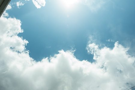 The picture is the sky of Korea. In Korea, air pollution caused by fine dust is serious, making it difficult to see clear sky.の写真素材