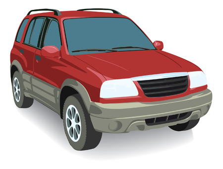 Vector car isolated on white background without transparency and gradientsのイラスト素材