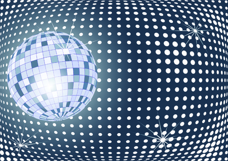Shining disco ball with sparclesのイラスト素材