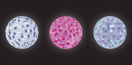 Disco balls, different perspectives and colour spectrumのイラスト素材