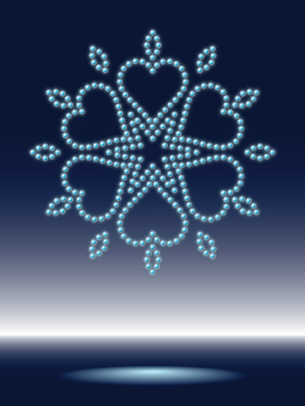 shiny snowflake made from sparkling water-dropsのイラスト素材