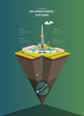 Inforgraphic Rig Monitoring Systemsのイラスト素材