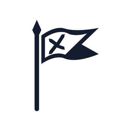 Flag icon vector isolated on white background for your web and mobile app design, Flag icon conceptのイラスト素材