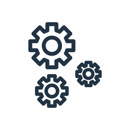 Settings icon vector isolated on white background, Settings transparent signのイラスト素材