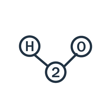 H2o icon vector isolated on white background, H2o transparent signのイラスト素材