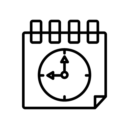 Time icon vector isolated on white background, Time transparent sign , line and outline elements in linear styleのイラスト素材