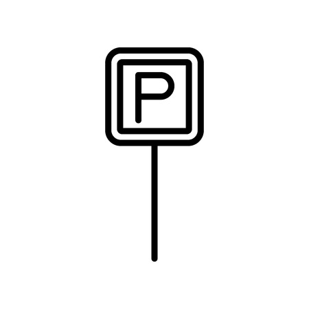Parking icon vector isolated on white background, Parking transparent sign , line and outline elements in linear styleのイラスト素材