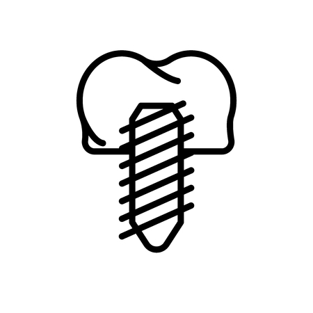 Implants icon vector isolated on white background, Implants transparent sign , line and outline elements in linear styleのイラスト素材